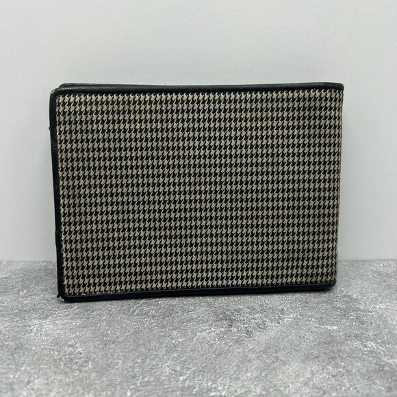 Dior Homme Black Houndstooth Bifold Wallet Canvas Leather Trim - Picture 3 of 15